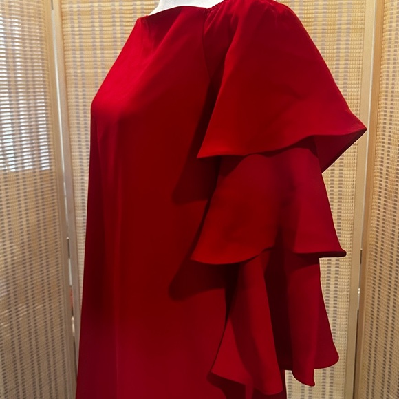 Nanette Lapore red dress with tier sleeves size 10 - Picture 3 of 7